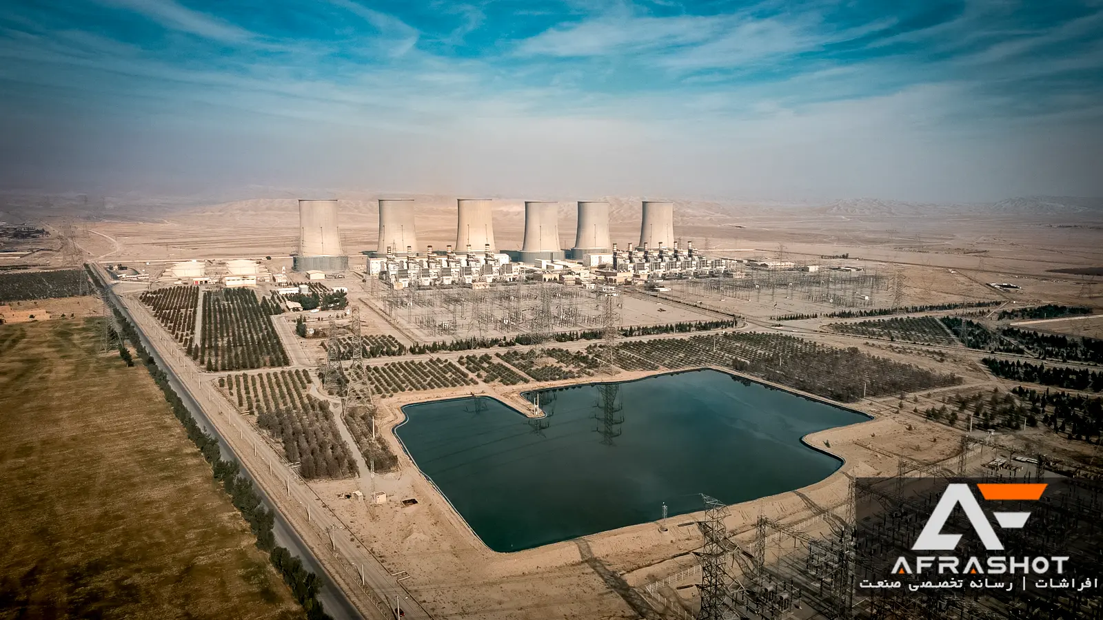 نمای هوایی نیروگاه سیکل ترکیبی شهدای پاکدشت (دماوند)